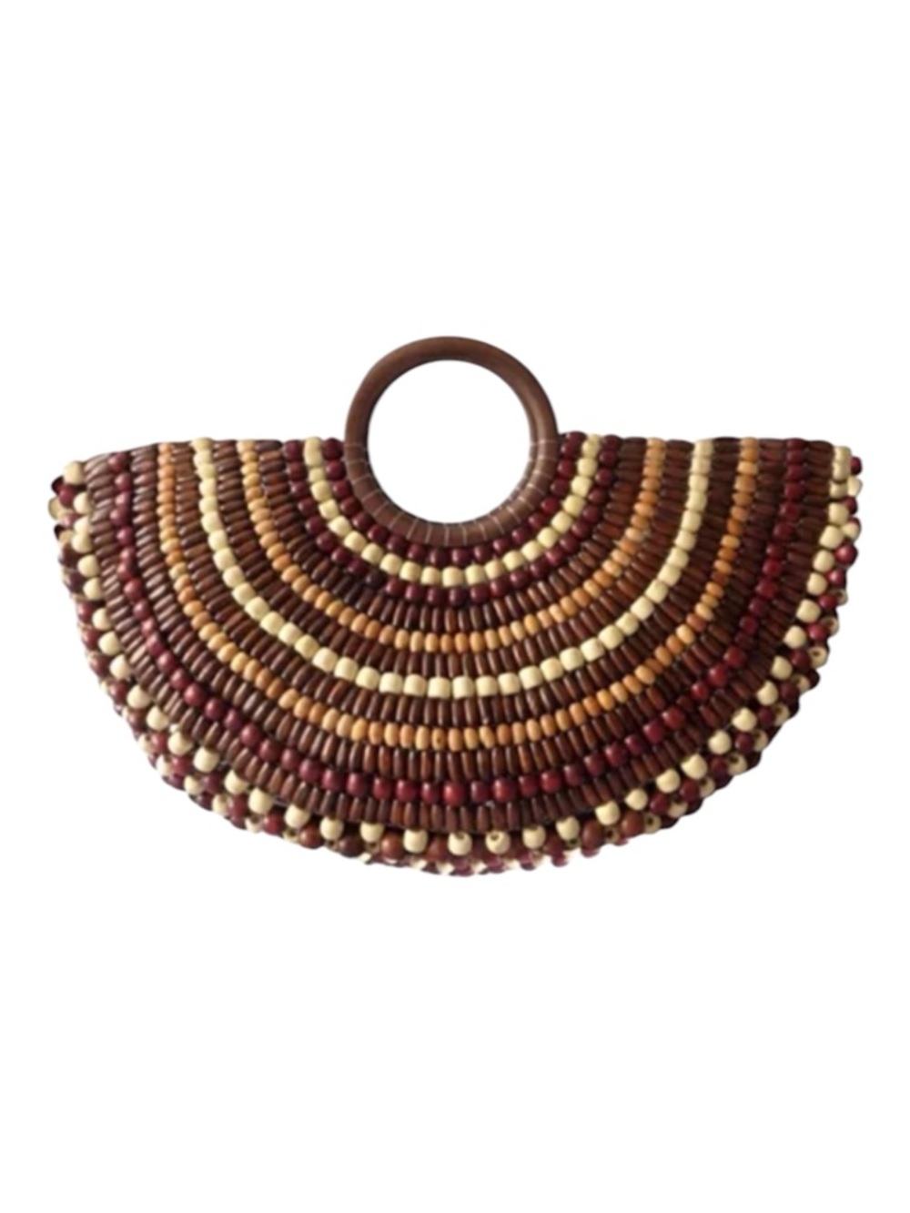 INC International Concepts Beaded Fan Tote in Brown and Tan